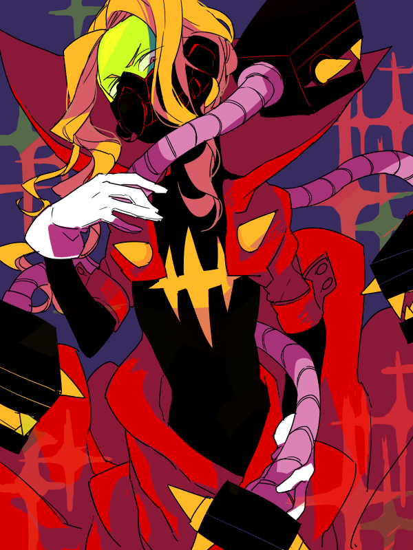 1boy, blonde_hair, chappa_(kaetodo), gloves, iori_shirou, kill_la_kill, long_hair, mask