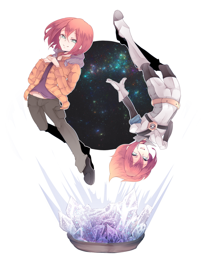 2boys, boots, dual_persona, gloves, green_eyes, inazuma_eleven, inazuma_eleven_(series), kiyama_hiroto