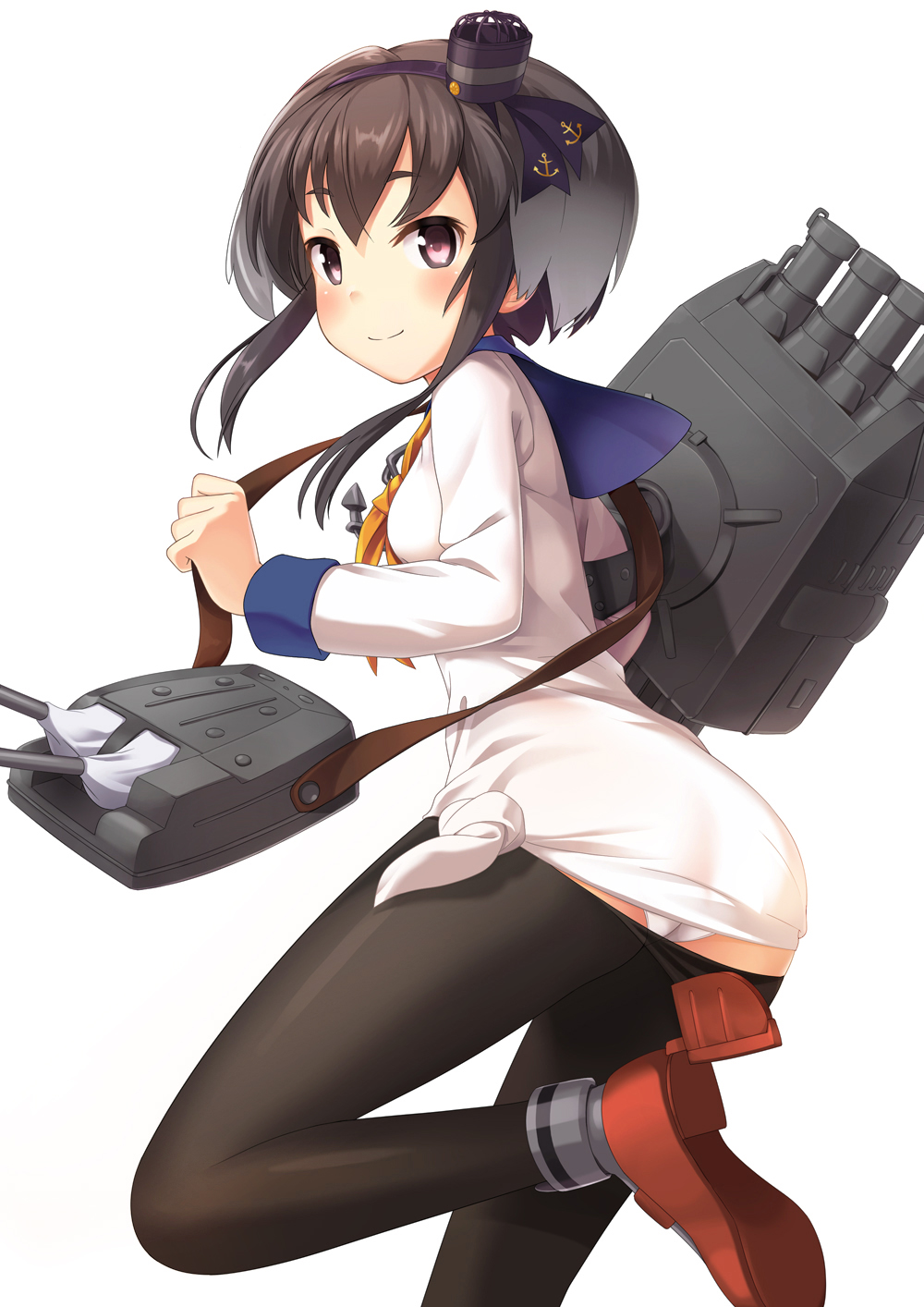 1girl, black_hair, gogo_shichi-ji, hairband, hat, highres, kantai_collection, looking_at_viewer