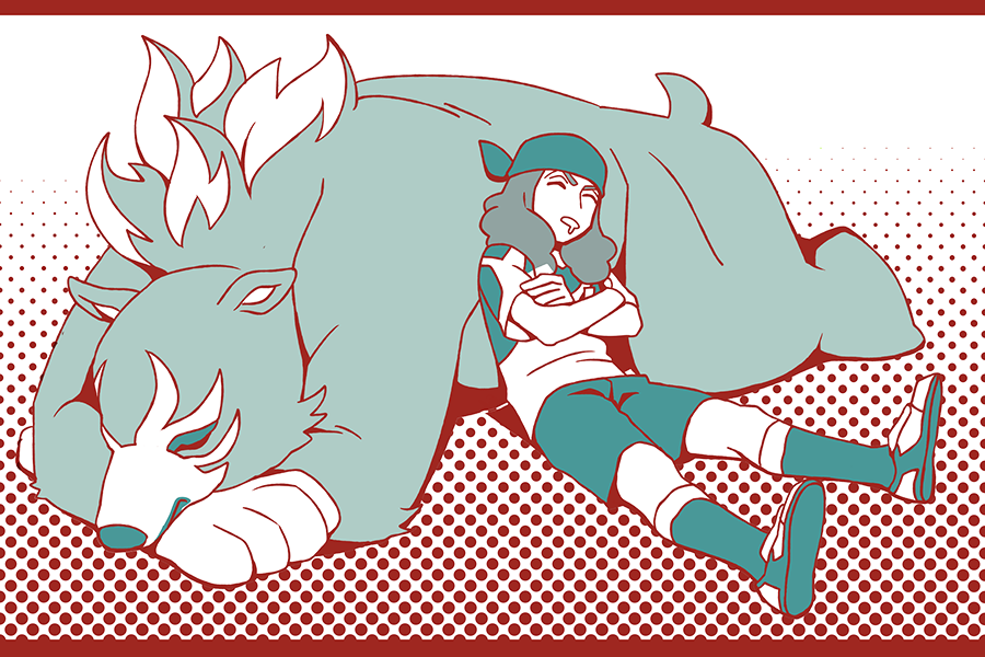 1boy, bear, closed_eyes, dolustoy, drooling, dual_persona, earth_eleven, grizzly_(inazuma_eleven)