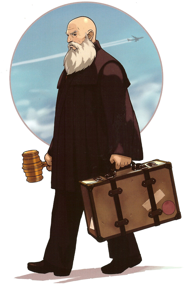 bald, beard, cloud, condensation_trail, edayan, facial_hair, gavel, gyakuten_saiban
