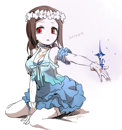 1girl, alternate_hairstyle, armband, breasts, brown_hair, carol_(skullgirls), choker, cleavage