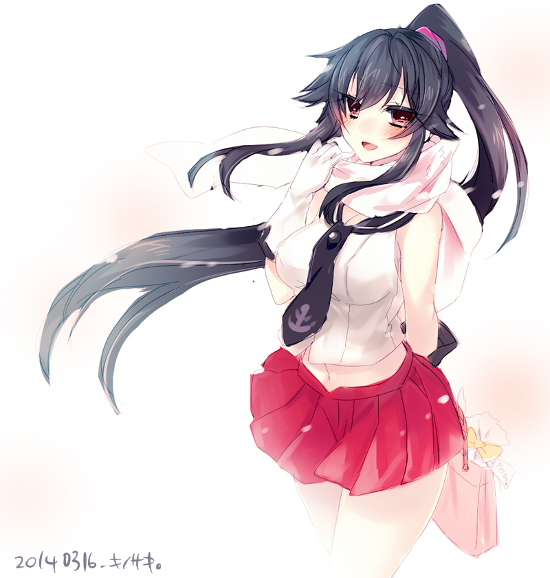 1girl, bag, black_hair, gloves, handbag, kantai_collection, kinosaki_reisui, long_hair
