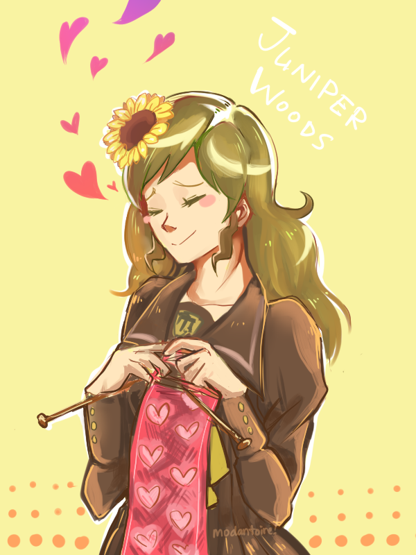 1girl, blush, blush_stickers, brown_hair, character_name, closed_eyes, gyakuten_saiban, gyakuten_saiban_5