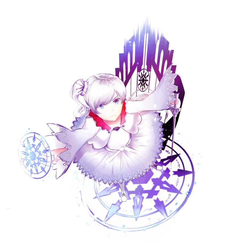 1girl, absurdres, blue_eyes, cropped_jacket, dress, from_above, highres, husk57