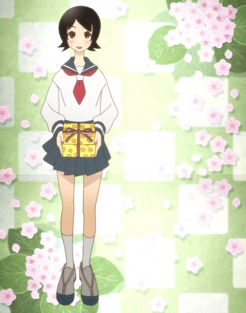 hito_nami, hitou_nami, normal, sayonara_zetsubou_sensei, school_uniform, screencap, serafuku, stitched