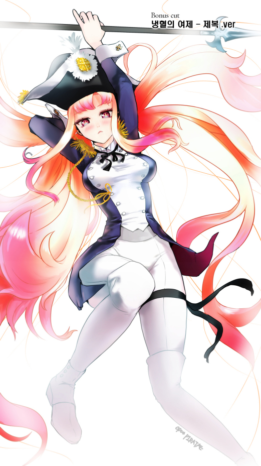 +_+, :<, breasts, character_request, copyright_request, gradient_hair, korean, large_breasts