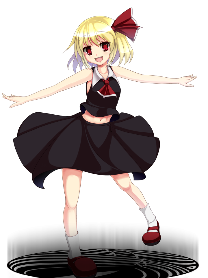 angel_(evangelion), bad_id, bare_shoulders, blonde_hair, crossover, hair_ribbon, legs, leliel