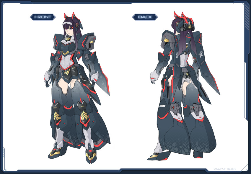1girl, akikazu_mizuno, armor, concept_art, hair_ornament, japanese_clothes, phantasy_star, phantasy_star_online_2