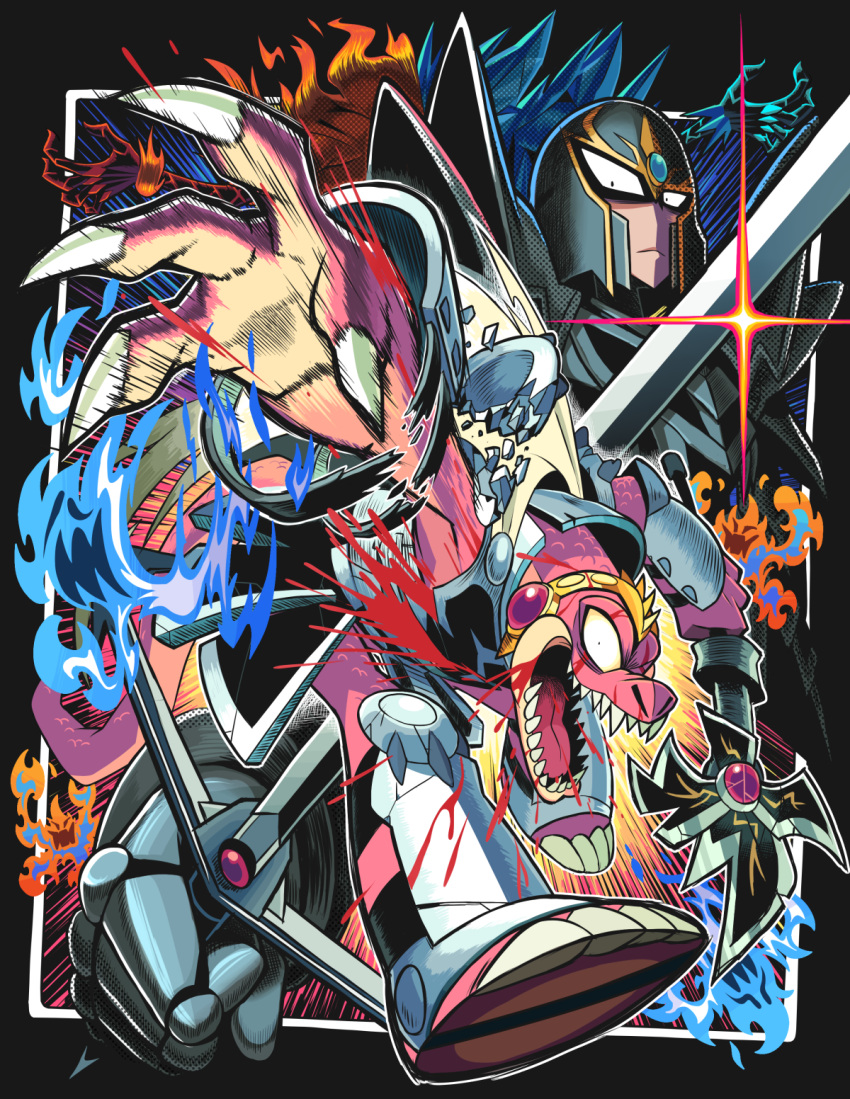 armor, blood, broken_armor, crocodine, dragon_quest, dragon_quest_dai_no_daibouken, flazzard, gashi-gashi