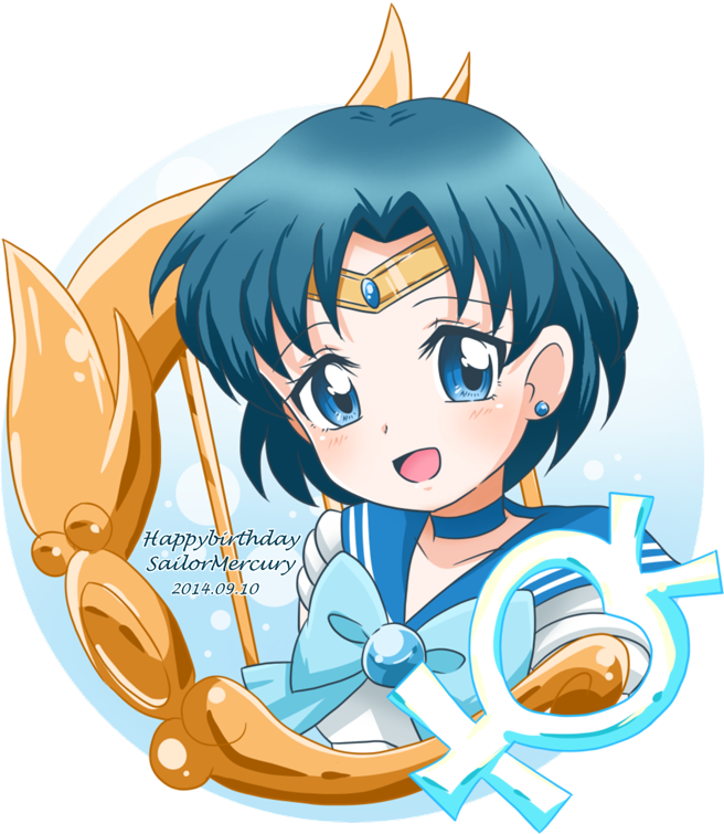 1girl, :d, asuka_(ganboriyo), bishoujo_senshi_sailor_moon, blue_eyes, blue_hair, bow, bust