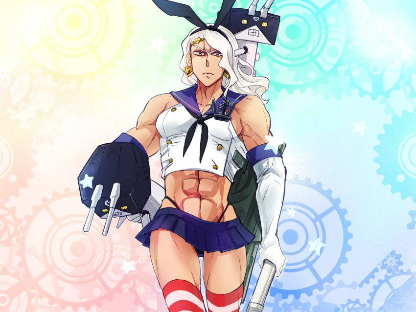 1boy, cosplay, cowboy_shot, elbow_gloves, gloves, highres, jojo_no_kimyou_na_bouken, kantai_collection