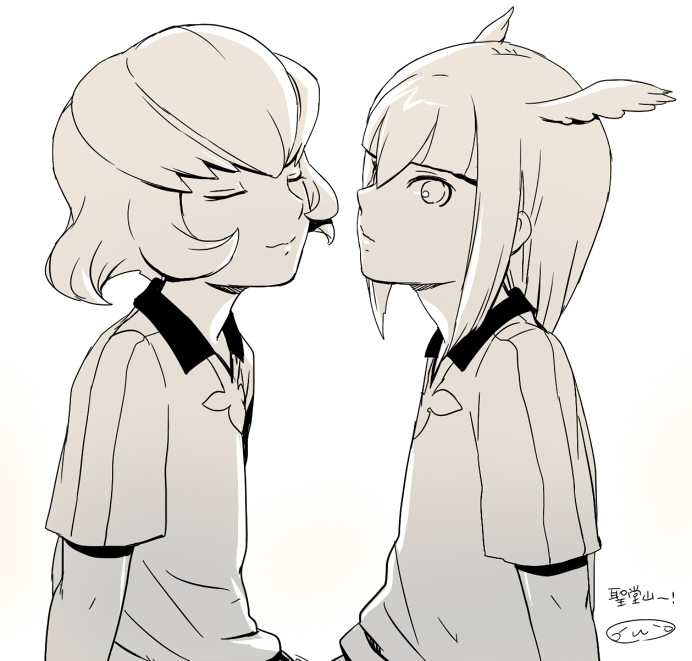2boys, amase_reia, closed_eyes, hair_wings, hyuuga_rion, inazuma_eleven_(series), inazuma_eleven_go, male