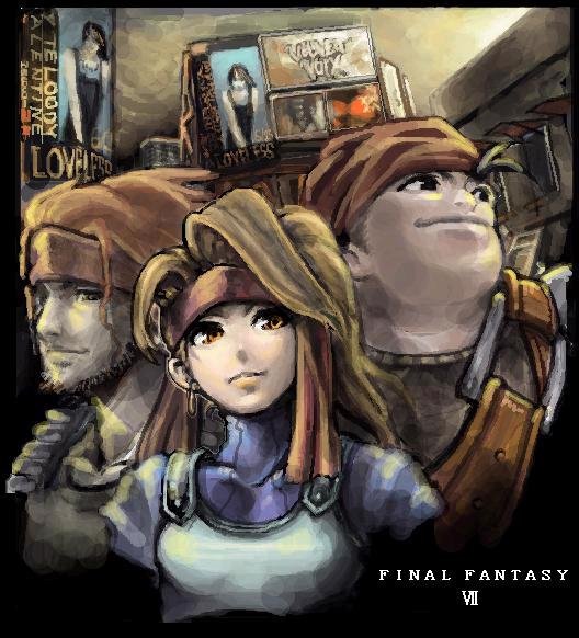 bandana, beard, biggs_(ff7), brown_eyes, brown_hair, final_fantasy, final_fantasy_vii, headband