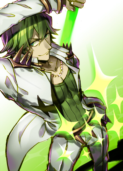 1boy, green_hair, ji_yu, kill_la_kill, male, sanageyama_uzu, smile, solo