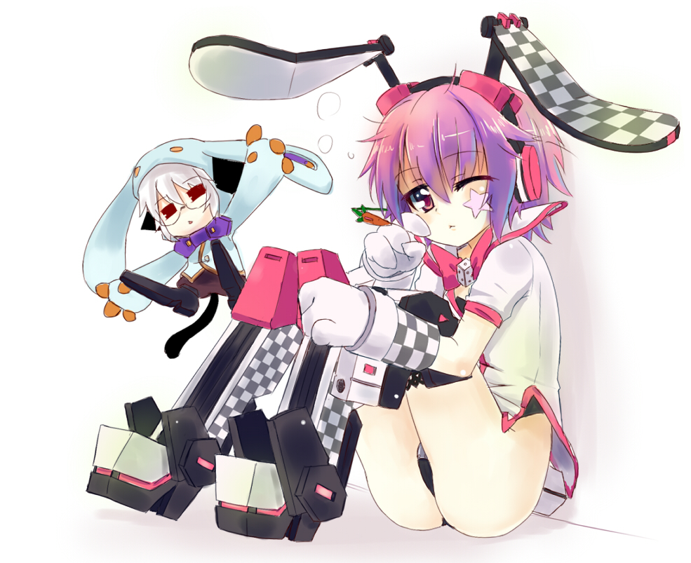 1girl, animal_ears, artist_request, bodysuit, brown_eyes, bunnysuit, cat_tail, cosmic_break