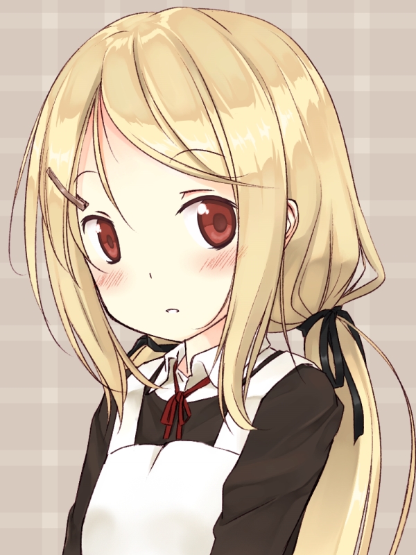 1girl, blonde_hair, bow, casual, close-up, hair_bow, hair_ornament, hair_ribbon