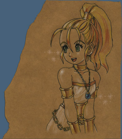 armband, blonde_hair, bracer, choker, chrono_trigger, green_eyes, marle, pendant