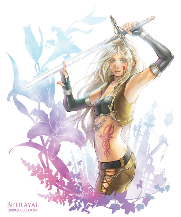 blood, blue_eyes, celes_chere, cocoon_(yuming4976), elbow_gloves, final_fantasy, final_fantasy_vi, fingerless_gloves