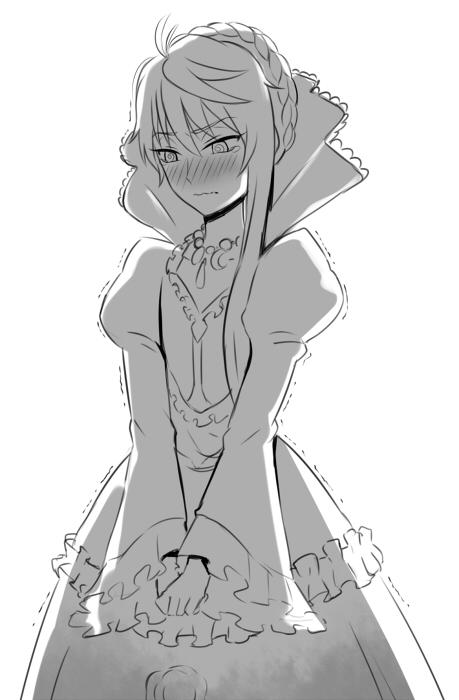 1boy, 2d, aldnoah.zero, asseylum_vers_allusia, asseylum_vers_allusia_(cosplay), blush, crossdressinging, dress