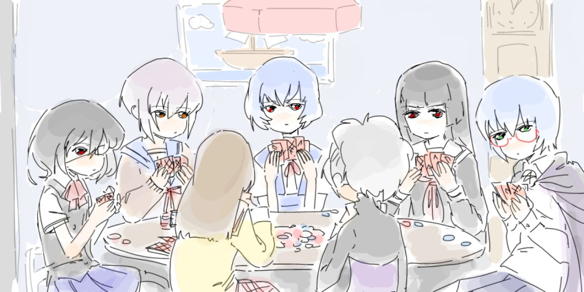 another, ayanami_rei, darker_than_black, enma_ai, jigoku_shoujo, minakami_mai, misaki_mei, multiple_girls
