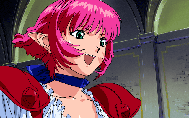 cala, gif, green_eyes, pink_hair, pointy_ears, short_hair, smile, viper, viper_rsr