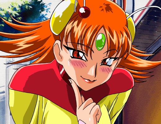 blink, blush, gif, orange_hair, red_eyes, smile
