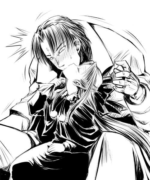 character_request, height_difference, inusurvivor, kagami_shinnosuke, kiss, last_blade, len, m.u.g.e.n, melty_blood, monochrome, snk, tsukihime, type-moon