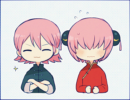 2boys, ace_of_diamond, androgynous, ayu_(mog), blush, brothers, closed_eyes, crossed_arms