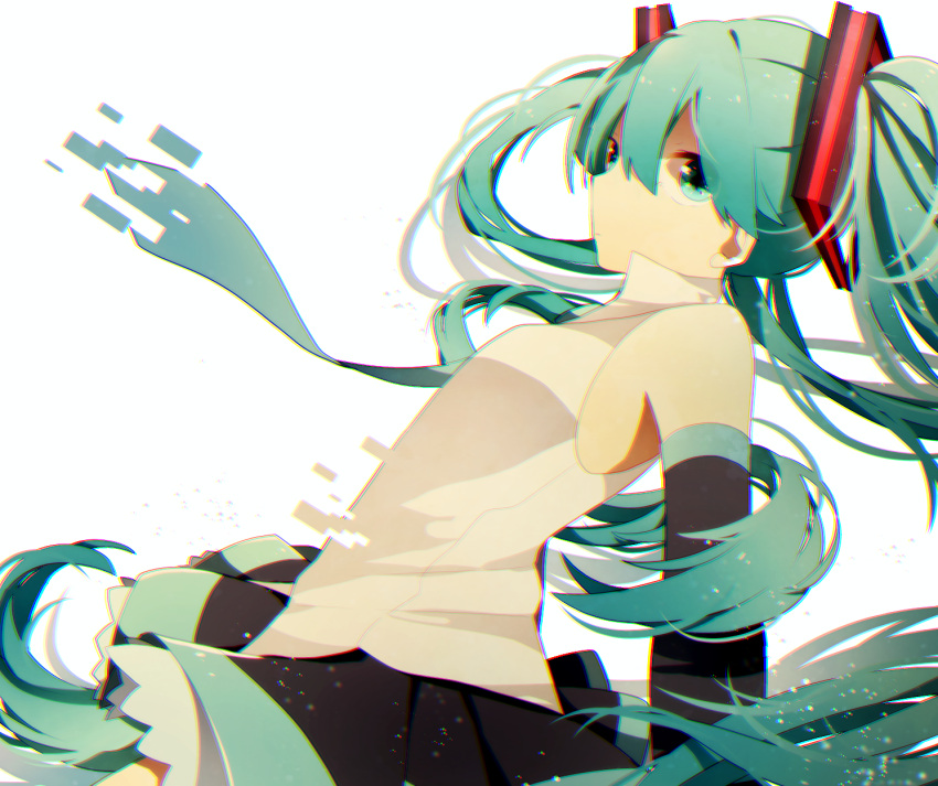 aqua_eyes, aqua_hair, hatsune_miku, highres, long_hair, necktie, twintails, uiyuzu_(uichoco)