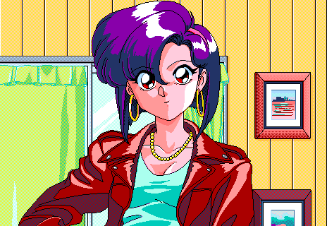 animahjong, gif, miyabi, nakajima_atsuko, pc98, purple_hair, undressing