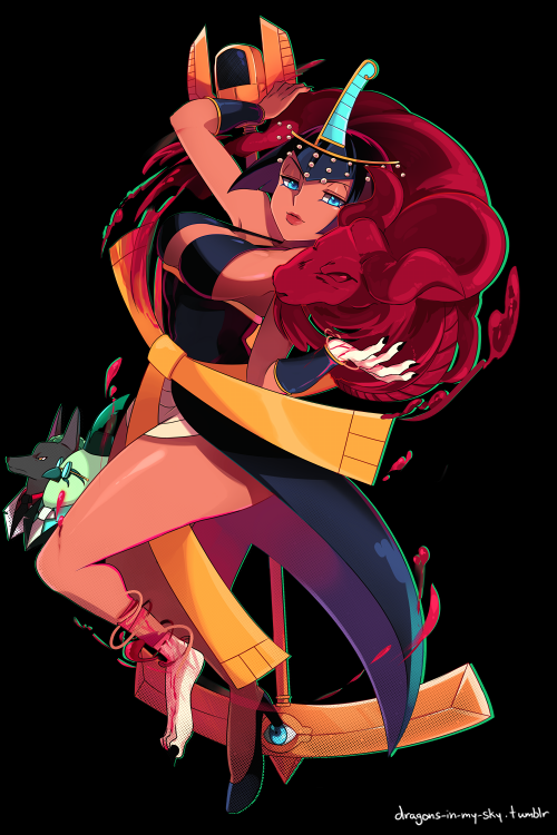 1girl, albus_(skullgirls), black_dress, black_hair, black_nails, blood, blue_eyes, bob_cut