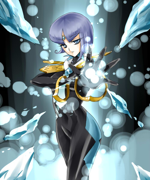 1girl, bishoujo_senshi_sailor_moon, bishoujo_senshi_sailor_moon_another_story, blue_eyes, blue_hair, bodysuit, expressionless, gloves