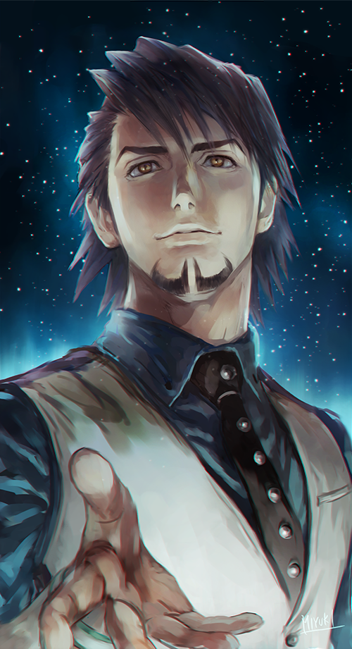 1boy, bibirii, black_hair, facial_hair, kaburagi_t_kotetsu, necktie, solo, stubble, tiger_&amp;_bunny, yellow_eyes