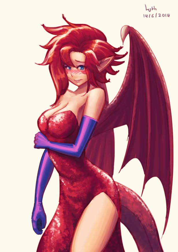 1girl, 2014, alternate_breast_size, bare_shoulders, blue_eyes, breasts, cleavage, cosplay