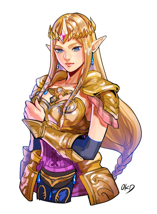armor, blonde_hair, blue_eyes, earrings, jewelry, joey_joey_joey, pointy_ears, princess_zelda