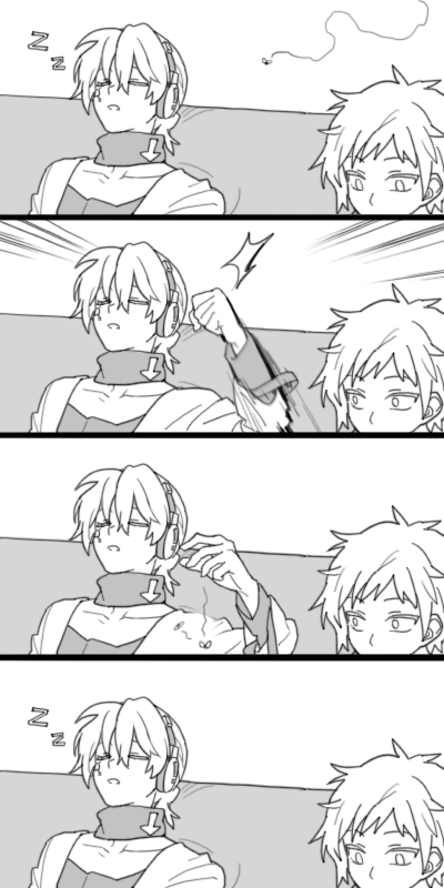 2boys, comic, headphones, kagerou_project, kangmoro, kano_shuuya, konoha_(kagerou_project), long_hair