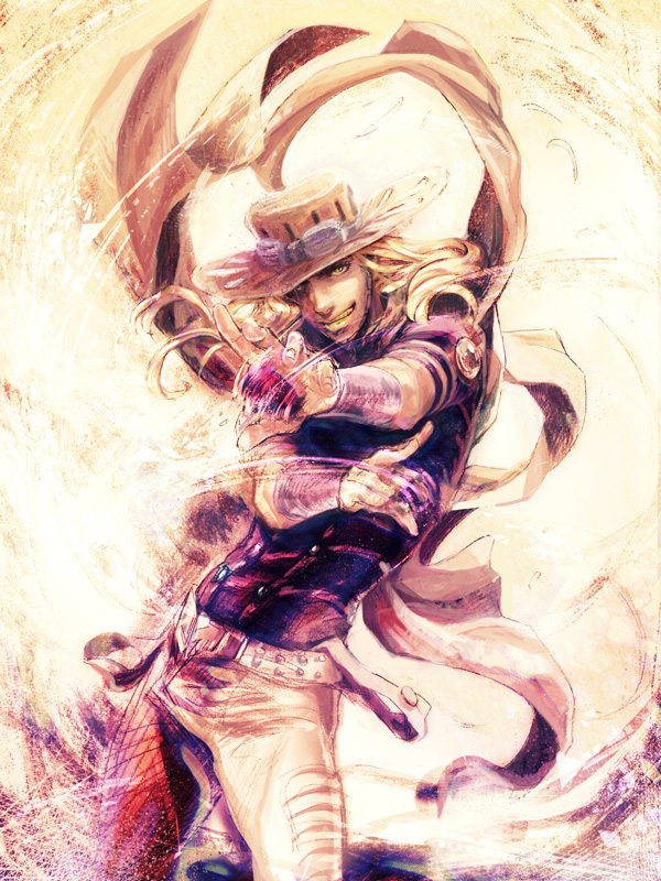 1boy, ball, cape, gyro_zeppeli, hat, jojo_no_kimyou_na_bouken, sasamaru_(sasamaru), solo
