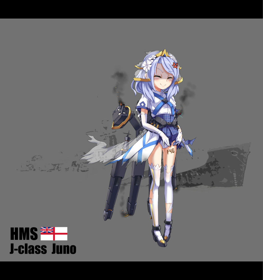 1girl, absurdres, anger_vein, blue_hair, brown_eyes, character_name, elbow_gloves, english