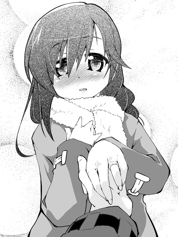 blush, coat, freckles, isshitaira, jewelry, kazoku_game, long_hair, monochrome
