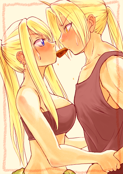 blue_eyes, blush, earrings, edward_elric, fullmetal_alchemist, jewelry, lithiumia, long_hair