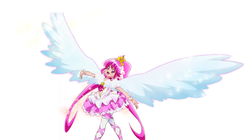 1girl, :d, aino_megumi, artist_request, ballerina, cure_lovely, happinesscharge_precure!, highres