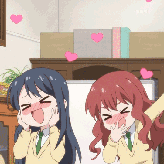 >_<, :d, animated, animated_gif, black_hair, blush, enomoto_yuiko, heart