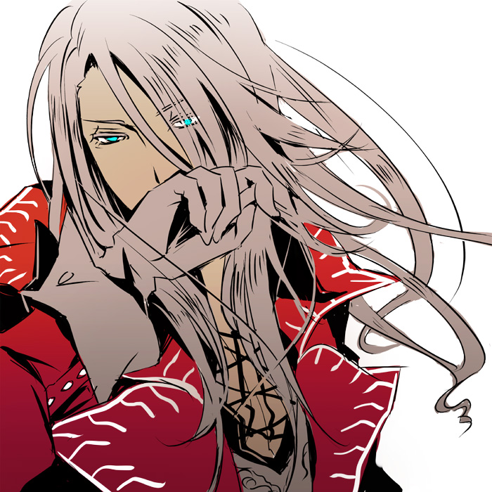 aqua_eyes, castlevania, castlevania:_harmony_of_dissonance, covering_mouth, gloves, hand_over_own_mouth, juste_belmondo, kariya_(mizore)