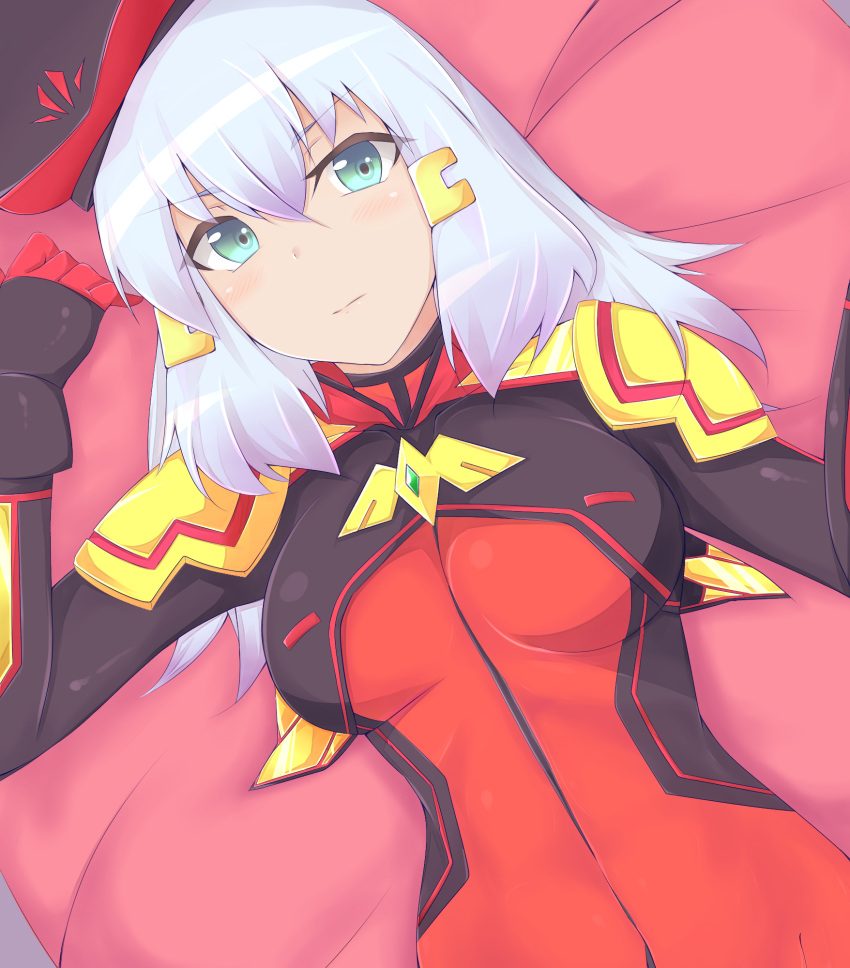 1girl, aqua_eyes, blush, bodysuit, brooch, covered_navel, gloves, gundam