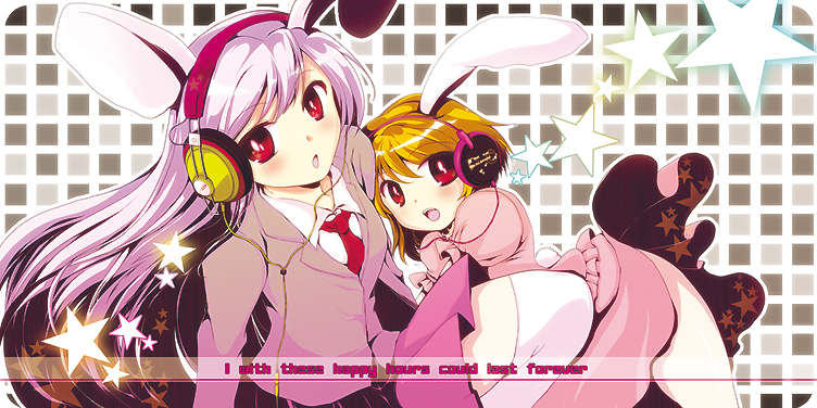 bad_id, blazer, brown_hair, bunny_ears, engrish, error, headphones, inaba_tewi