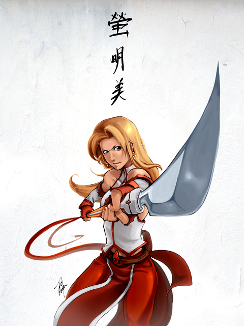 1girl, akemi_hotaru, belt, blue_eyes, brown_hair, character_name, colin_tan, detached_sleeves