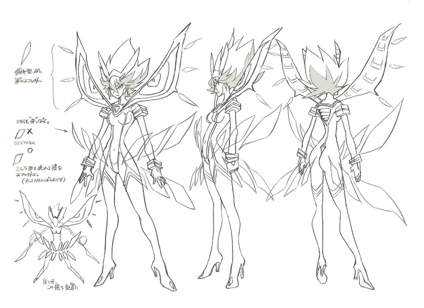 breasts, character_sheet, headgear, high_heels, imaishi_hiroyuki, kill_la_kill, matoi_ryuuko, matoi_ryuuko_(senketsu_kisaragi)