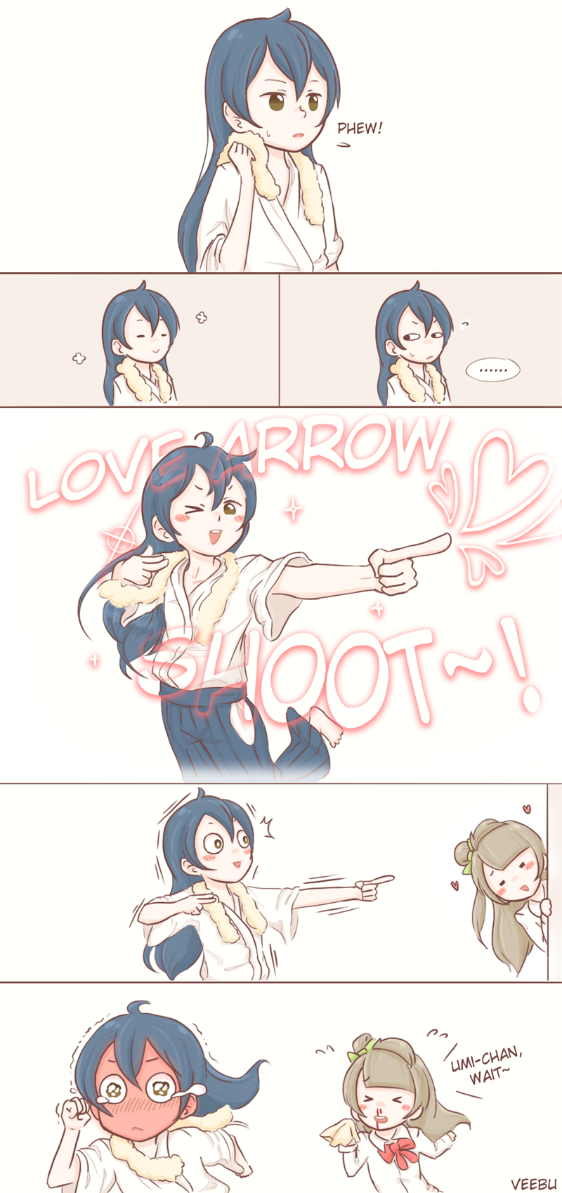 2girls, blood, blush, blush_stickers, comic, english, full-face_blush, highres