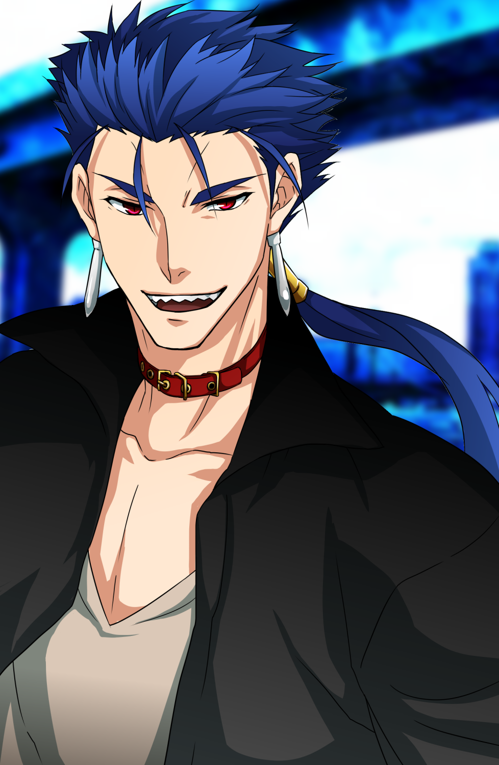 1boy, blue_hair, dairii, fate/stay_night, fate_(series), highres, lancer, long_hair
